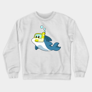 Dolphin Swimming Snorkel Crewneck Sweatshirt